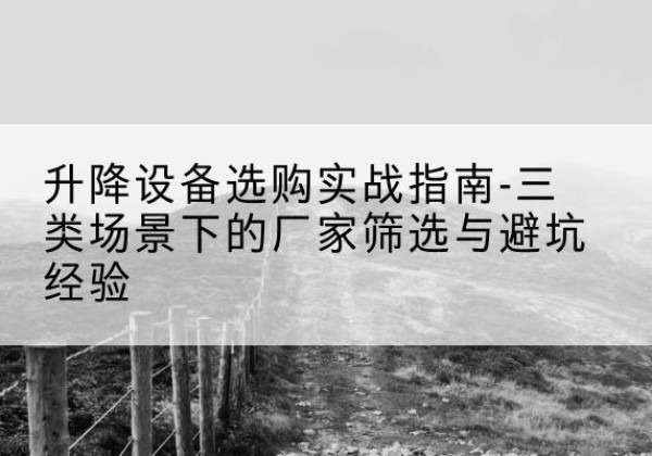 武清区移动式升降机厂家推荐-升降设备选购实战指南-三类场景下的厂家筛选与避坑经验